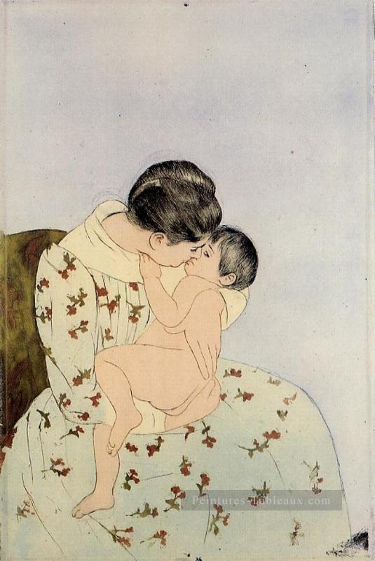 Les Kiss mères des enfants Mary Cassatt Peintures à l'huile